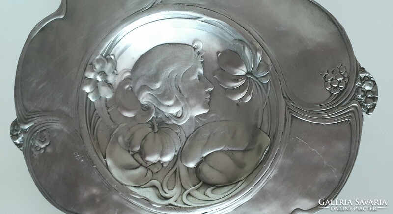 Wmf silver-plated art nouveau pewter bowl, offering