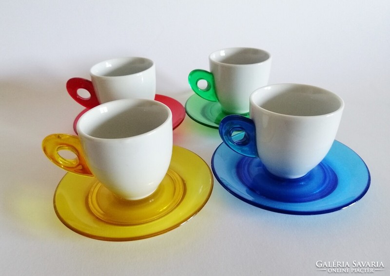Pop-art/posztmodern porcelán/plasztik design kávés csészék 1990-es évek Itália