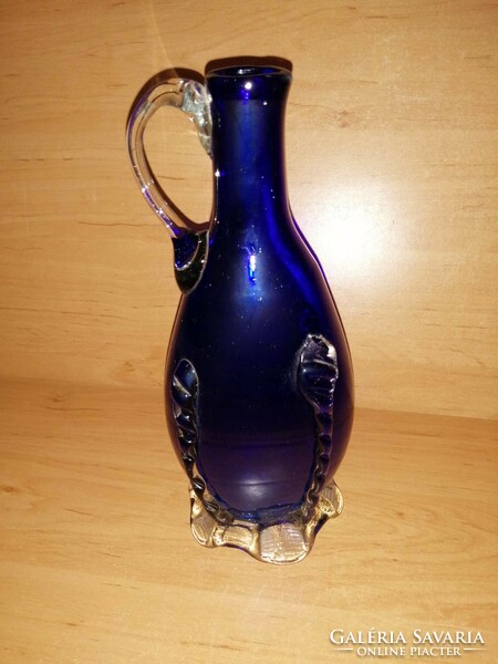 Blue broken glass spout, jug - 25 cm high (3/d)