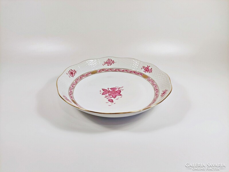 Herend, purple Appony pattern side dish (83), hand-painted porcelain, flawless! (J366)