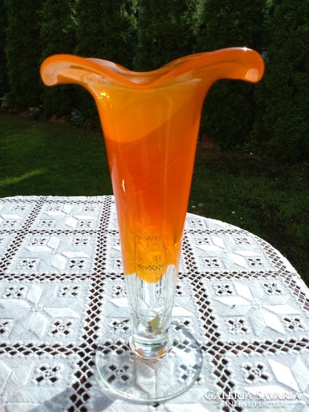 Muránói glass többszínű üveg  váza
