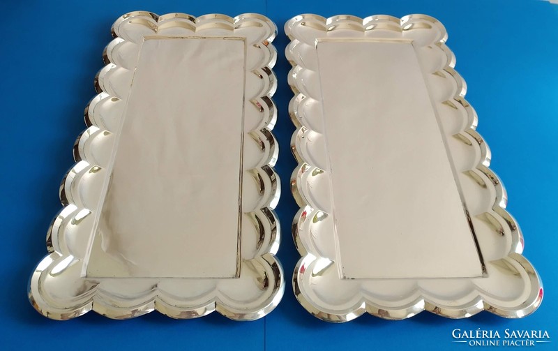 Silver art-deco 2-piece sandwich tray