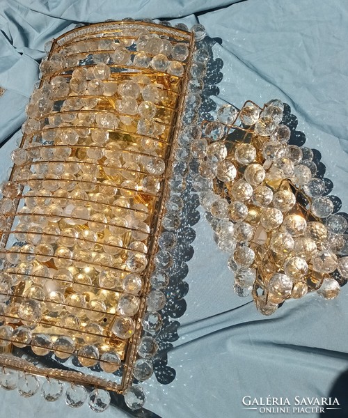 Hatalmas Swarovski Kristály Gömbökkel Díszített Csillár/Lámpa + 1 Falicsillár