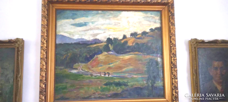 Say Géza (1892-1958) Naplemente című eredeti festménye