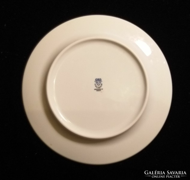 Alföldi porcelán zöld csíkos tányér 19,5 cm