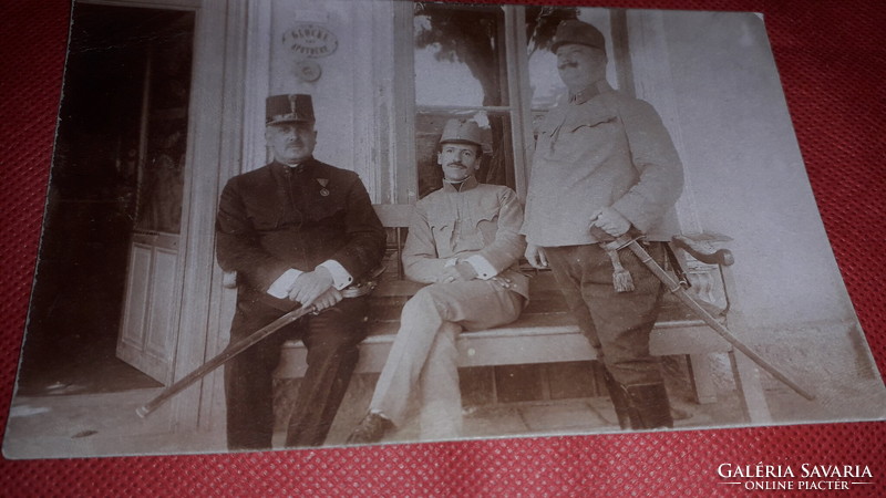 1915. Antique photo postcard members of the Hungarian Royal Gendarmerie standing Gyula Scultéty according to the pictures