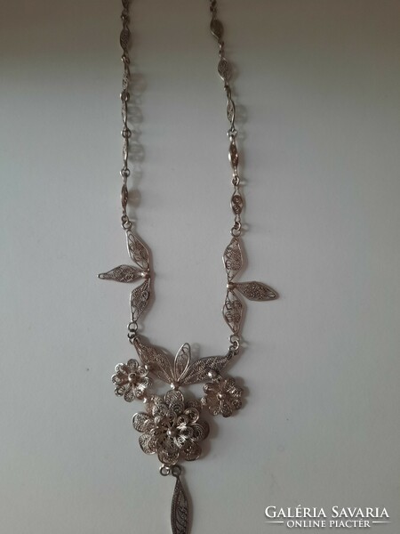 Filigree silver necklace