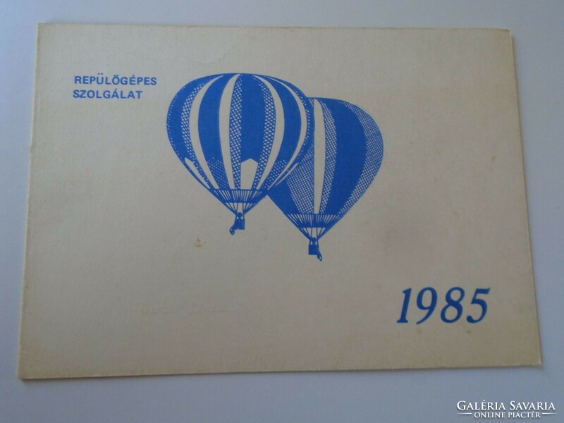 D195132 Repülőgépes Szolgálat - 1985 Újévi lap - MANDL Ernő aláírásával - balonreplülés