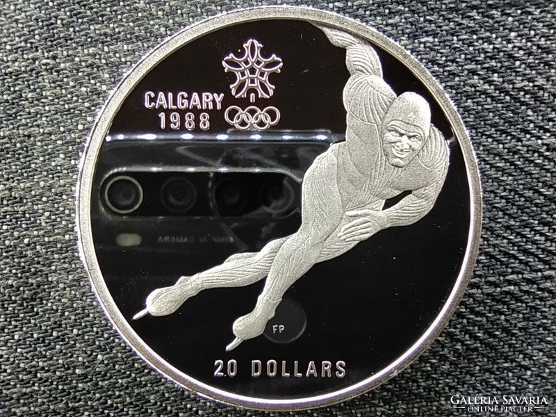 Canada Winter Olympics Calgary Speed Skating .925 Silver $ 20 1985 pp (id46486)
