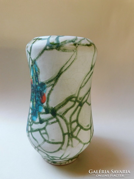 Ceramic vase by industrial artist Béla Mihály with an abstract pattern