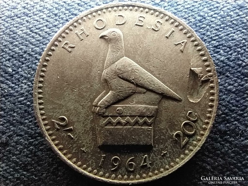 Zimbabwe ii. Elizabeth (1964-1970) 20 cents 1964 material defect (id64870)
