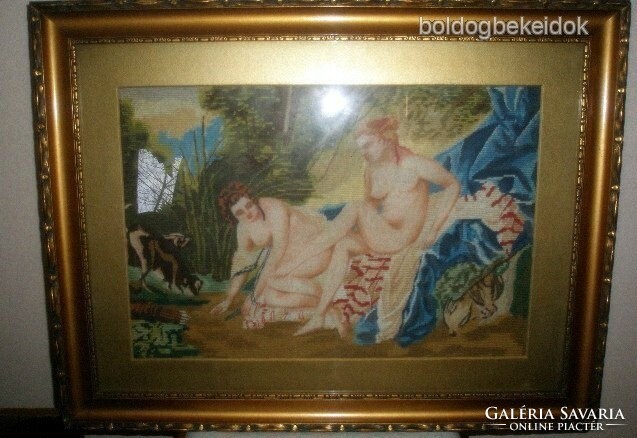EROTIKUS ANTIK  PETITPOINT GOBELIN -  F.Boucher festménye nyomán-Art&Decoration