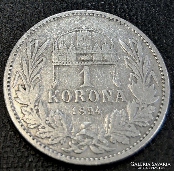 N/010 - 1894-es ezüst Ferenc József 1 koronás