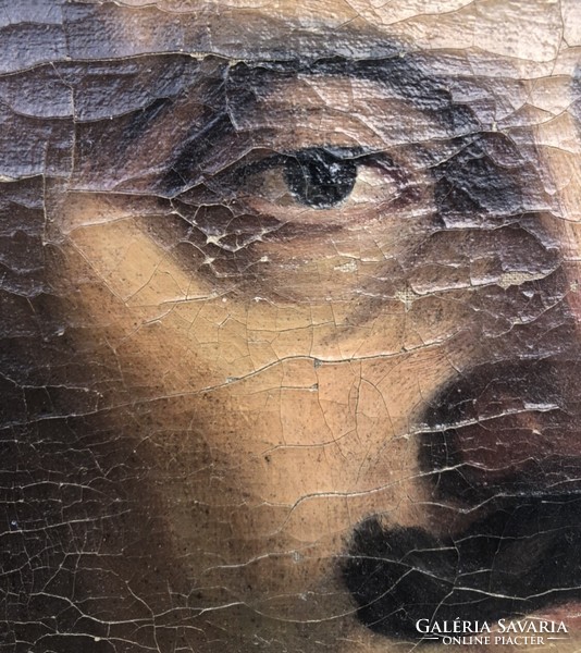 Antik nemesi férfi portré olaj-vászon festmény 88 x 70 cm