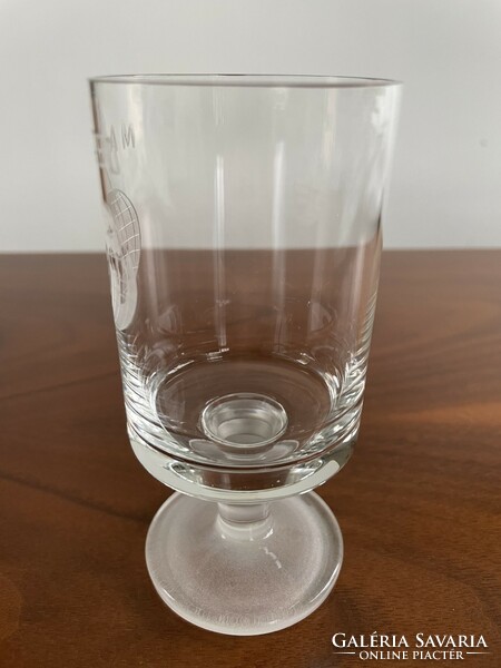 Flawless retro, vintage masped stemmed glass goblet
