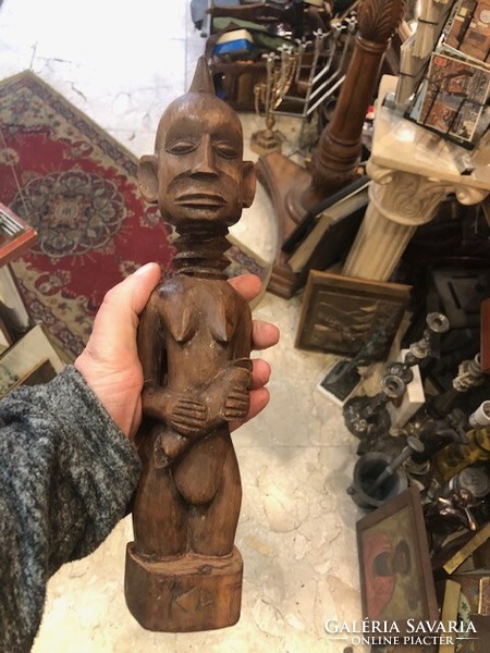 African wooden sculpture, antique, 30 cm high, for collectors.