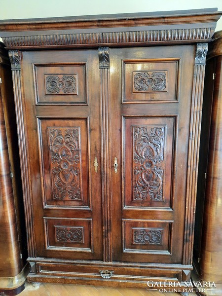 Tin German-style, 2-door, standing cabinet with copper fittings. Early 1890s.