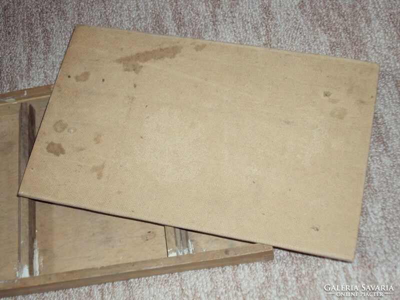 Régi Retro Színes faépítő 4 játék fa doboz MJ Miskolc gyártó