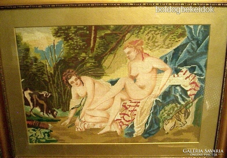 EROTIKUS ANTIK  PETITPOINT GOBELIN -  F.Boucher festménye nyomán-Art&Decoration