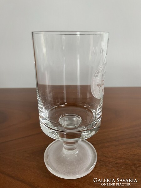 Flawless retro, vintage masped stemmed glass goblet