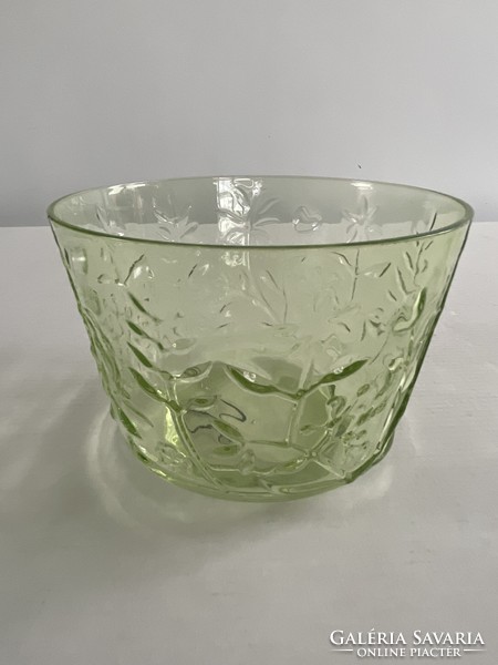 Villeroy & boch nature's essential green glass plant pattern vase, bowl, planter