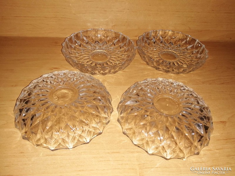 Retro glass small plate set 4 pcs diameter 14 cm (11/d)