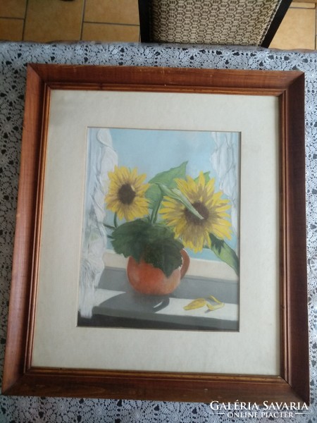 70*80 cm napraforgó virágok akvarell, ajánljon!