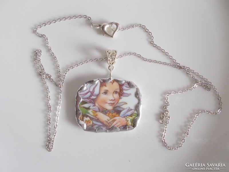 Necklace made of porcelain using the tiffany technique, handmade