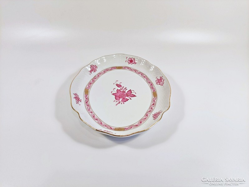 Herend, purple Appony pattern side dish (221), hand-painted porcelain, flawless! (J369)