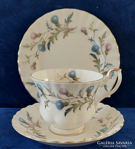 Wonderful English royal albert brigadon porcelain set 5 x trio and 1 sugar bowl 16 pcs.
