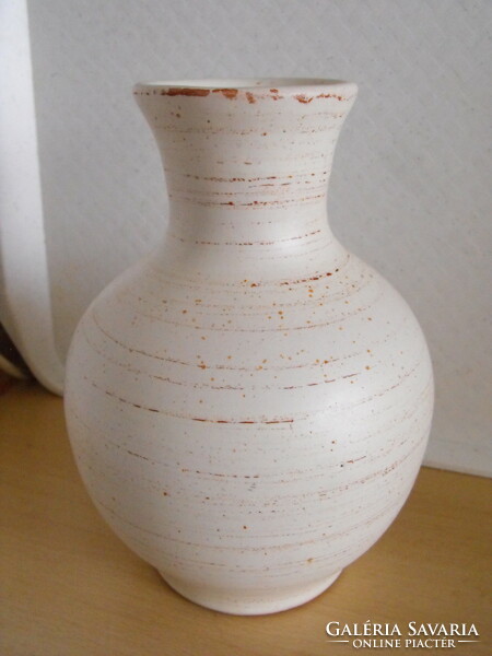 Retro applied art vase 22 cm - with label, first class - in good condition, not cracked