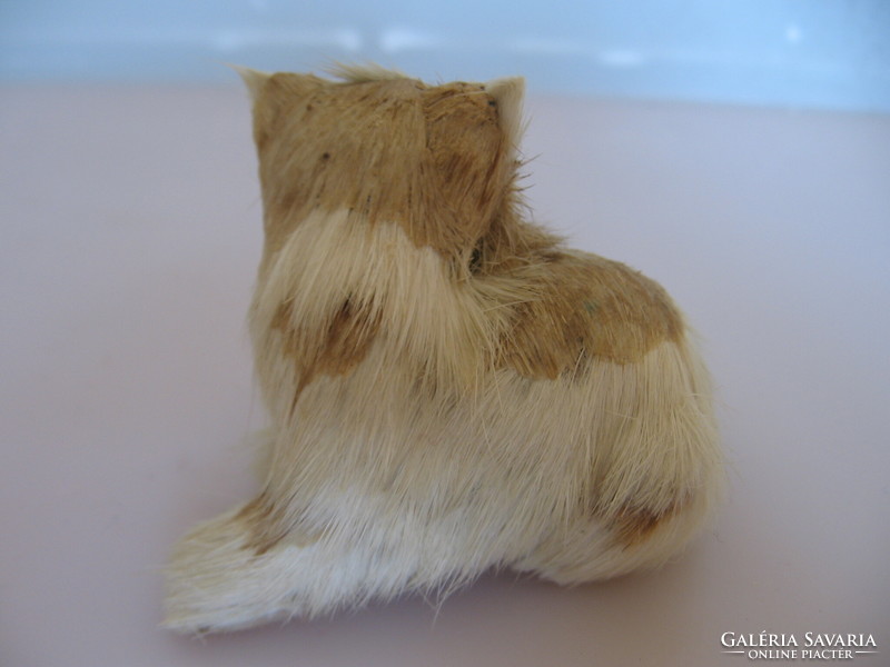 Handcrafted miniature kitten, cat figure with real fur