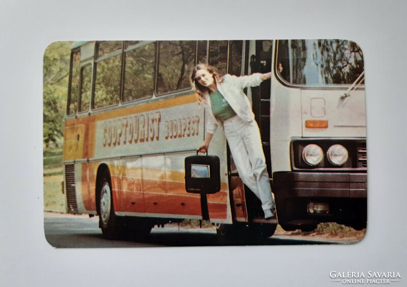 Kártyanaptár Cooptourist 1983 - busz - hölgy