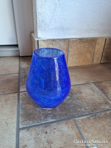 Collectors of rare blue cracked veil glass veil Carcagi berekfürdő glass vase