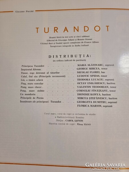 G. Puccini Turandot bakelit gyüjtemény 3 lemezes