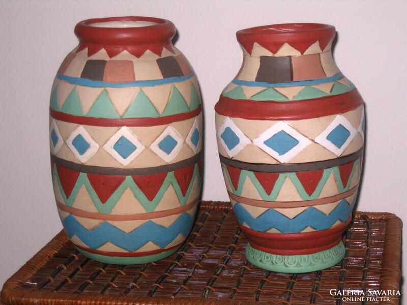 South American, internally glazed clay vases