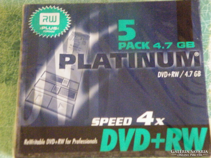 Platinum 5 pack 4.7 GB - Speed 4x DVD+RW -, RW plus format, bontatlan csomagolásban