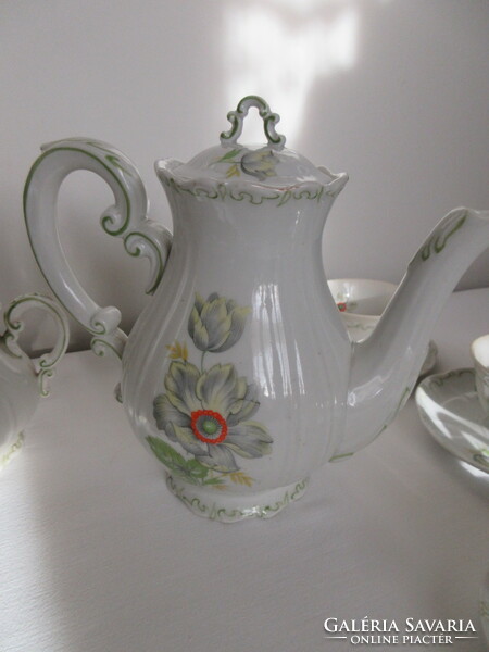 Old Zsolnay, shield seal, floral coffee set. Negotiable!
