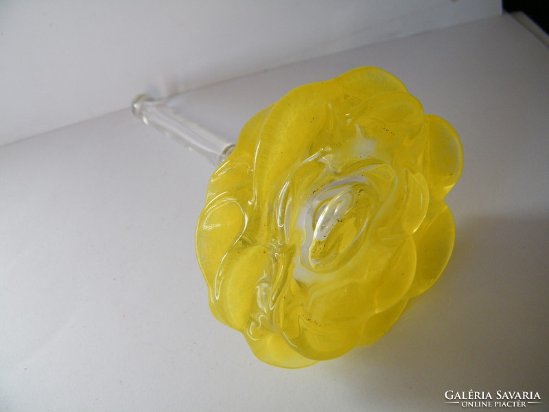 Murano glass yellow rose