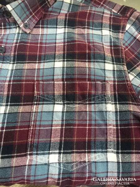 Plaid long-sleeved flannel shirt, 100% cotton, xl size 43-44, canda c&a brand
