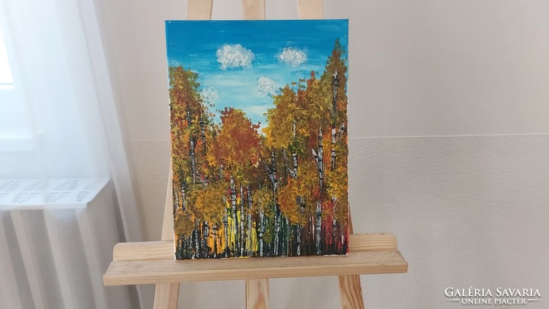 (K) cozy forest painting 30x40 cm