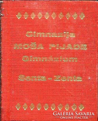 Minikönyv (4x5,2 cm) - GIMNÁZIUM ZENTA, ANDRUSKÓ KÁROLY FAMETSZETEIVEI (1975, magyar és szerb nyelv)