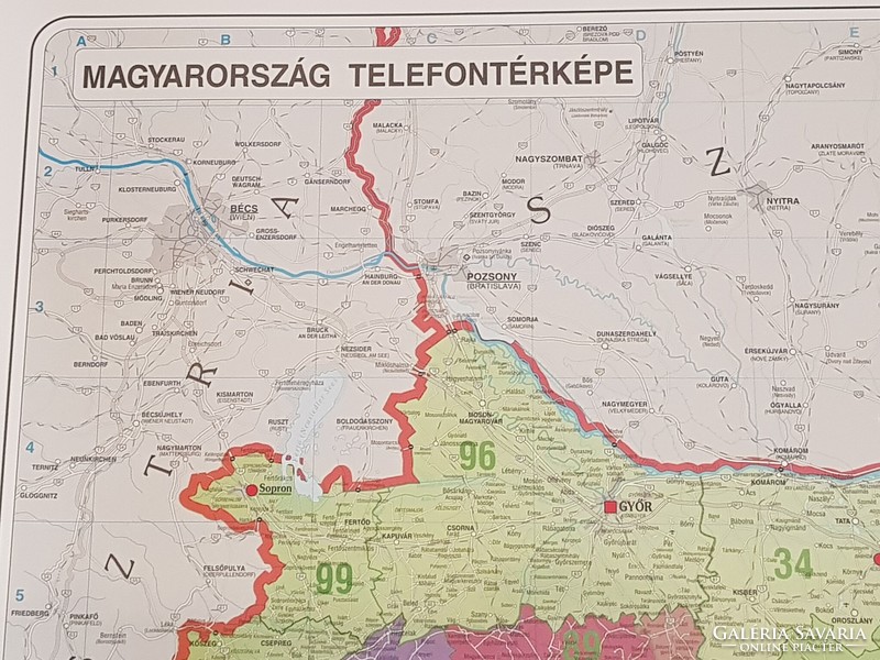 Magyarország körzetszám térképe.