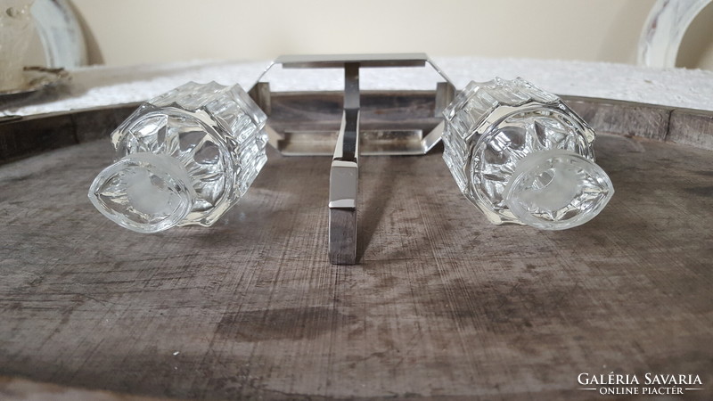 Asztali olaj-ecet kristályüveg készlet