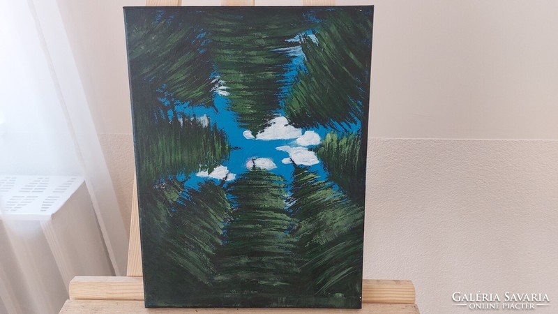 (K) collapsing trees painting 30x40 cm