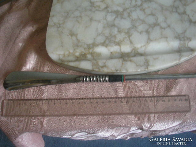 Old spring-loaded 53 cm long and thick handle, so you don't have to bend over, rarity shoe spoon for sale