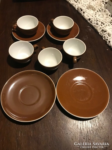 German porcelain set elements / incomplete set accessories, cups, saucers. The set is sold together.