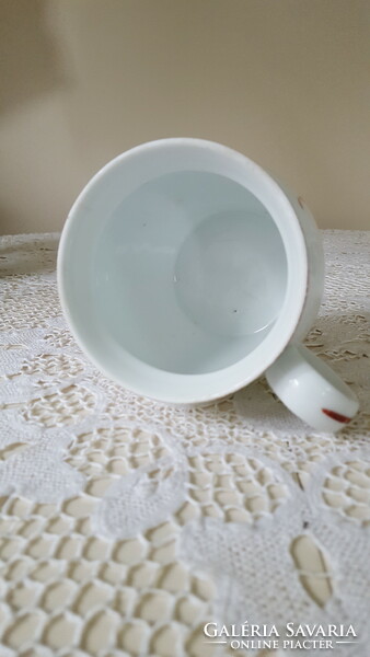 Antique oblat j. Flowered cup, mug