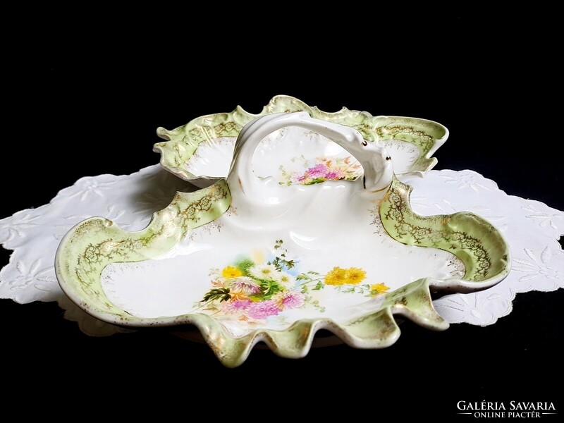 Beautiful, special and very rare c.T. Altwasser large porcelain serving bowl, approx. 100 years old!