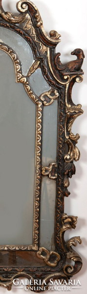 Antique carved mirror with silver-plated frame (blind mirror)